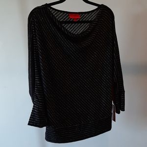 NWT Jennifer Lopez black with gold stripes sweater